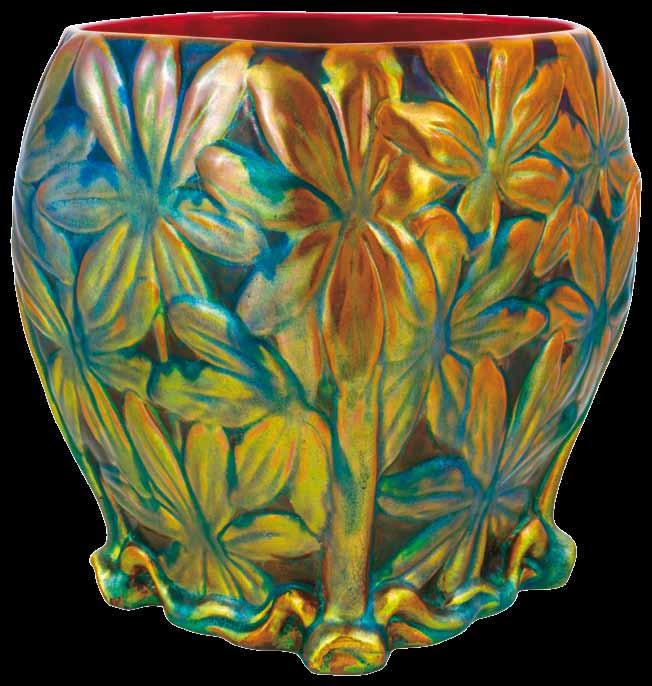 34. Domborműves virágtartó edény, 1899 Porcelánfajansz, domború
