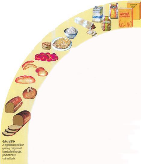 A kiegyensúlyozott étrend A teljes őrlésű gabonaféléket tartalmazó élelmiszererek