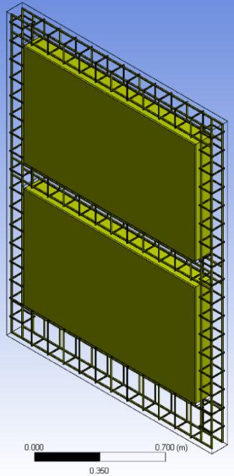 Tudományos célra kifejlesztett ANSYS program segítségével létrehoztunk geometriailag és anyagilag nemlineáris 3D végeselemes modellt, amelynek segítségével modelleztük a maradó, halmozódó