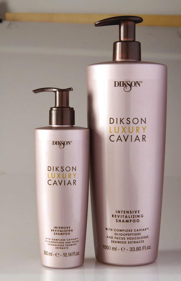 DIKSON LUXURY CAVIAR sampon 1000 ml / 300 ml (otthoni / szalon használatra) Intenzív revitalizáló sampon complex caviar LS9747- tel, oligopeptidekkel és hólyagmoszat alga kivonattal.