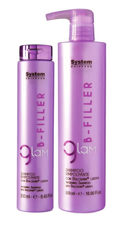 A GLAM B-FILLER sampon learatja már az első kezelés sikerét, hiszen a sérült haj is könnyebben fésülhetővé, testessé és ragyogóvá válik.