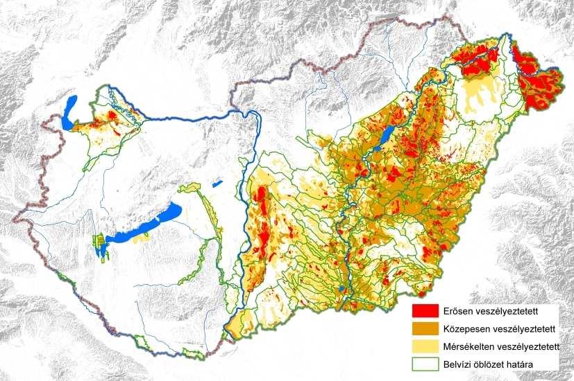 A belvízjárta területek kiterjedése is hasonló nagyságrendű, a részvízgyűjtő kétharmadán áll fenn a rendszeres belvízelöntés veszélye.