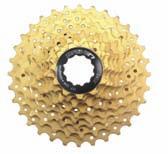 900,- CSMZ7 kazetta Fekete: 11-32T, 275 g, 11-34T, 287 g, 9 fokozat, Titánium-alumínium nitrid bevonat Arany: 11-32T, 275 g, 9 fokozat, Titánium-nitrid bevonat