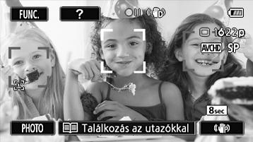 6 Érintse meg az [OK] gombot. Az új sztori létrehozása után a kamera felvételi szünetbe áll. A választott sztori jelenet kategória megjelenik a képernyő alján. Ha megérinti a [?