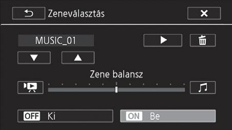 Különleges lejátszási funkciók Lejátszás kísérőzenével A Canon 3 letölthető zeneszámot kínál kísérőzenével történő felhasználáshoz, videók vagy a képekből összeállított diavetítés lejátszása mellé.