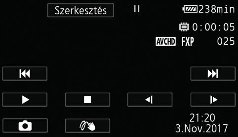Lejátszási alapműveletek e A [9], [ ] vagy a [}] indexképernyőn: Érintse meg az indexképernyő gomb > Lejátszani kívánt memória (& vagy 8) > [OK] lehetőséget d A [y] indexképernyőn: Érintse meg az