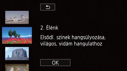 Felvételkészítési beállítások és felvételi módok A mozifilm hatású szűrő kiválasztása 1 Érintse meg a [FILTER] gombot a képernyő bal alsó sarkában.