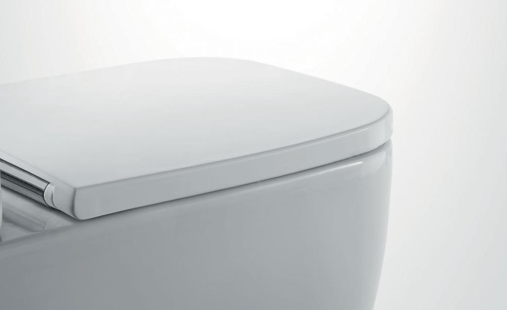 WC-K, BIDÉK - - Rimless Quick Release RIMLESS WC PEREM NÉLKÜLI KIALAKÍTÁS A perem nélküli rimless wc-k legfontosabb tulajdonsága, hogy nincsenek rajtuk elérhetetlen zugok, könnyen tisztántarthatók.
