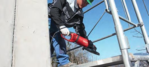 csiszolás Sarokcsiszoló DCG 230-D Beton vágása Horonyvágás betonba és téglába, kábelvezetékek fektetéséhez Falazó anyagokhoz és fémekhez A Hilti Smart Power technológia folyamatosan magas vágási