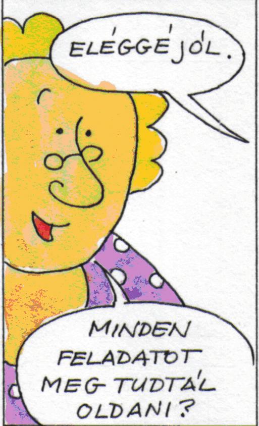 a feladatok. A megbeszéléskor a szellemes és valóban kifejező megoldásokat emeljük ki!