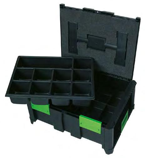 SysCon tartozék betéttel apróanyagok számára, üres 1 220370 ABS- műanyag doboz SysCon S 2 220376 Habosított betét SysCon 395 x 300 x 15 mm 24 221135 Doboz M SysCon M tartozék betéttel apróanyagok