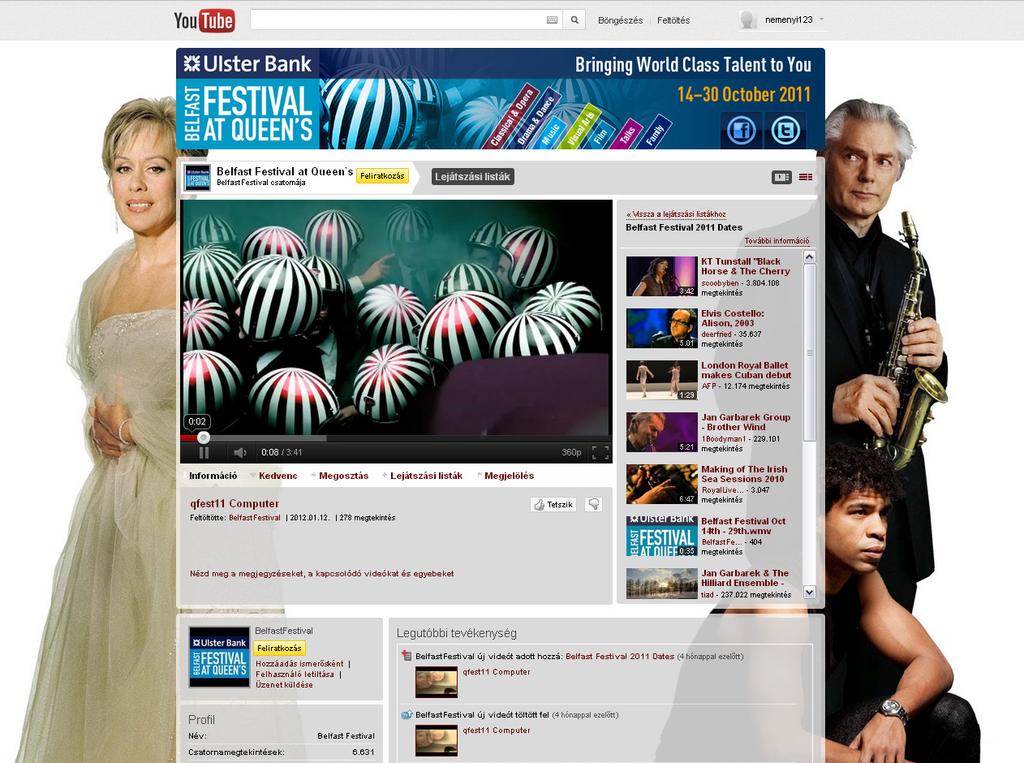 BelfastFestival YouTube applikációk NEMÉNYI ZSOLT Kreatív