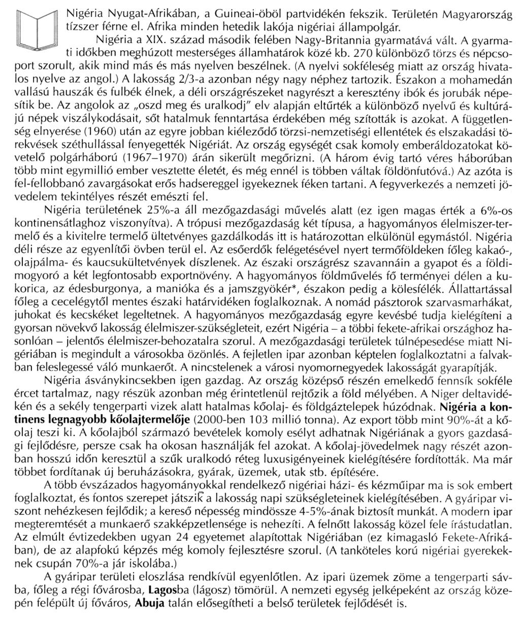 REGIONÁLIS FÖLDRAJZ NIGÉRIA Fővárosa: