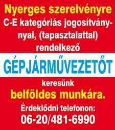 A munka többműszakos, de nálunk a betanított gépkezelő munkatársak is középvezetői szintű béreket kapnak minden hónapban! Tel: 06-80-212-000 vagy 06-20-956-0131 (ny. sz.:37961/2001-0100 AZONNALI kezdési lehetőséggel, TEKERCSELŐI munkakörbe keresünk új munkatársakat Kecskemétre.