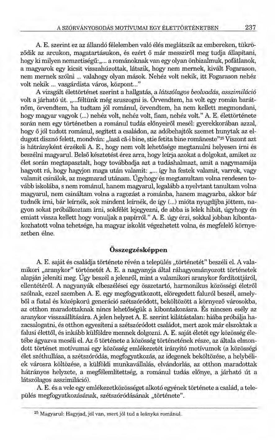 A SZÓRVÁNYOSODÁS MOTÍVUMAI EG