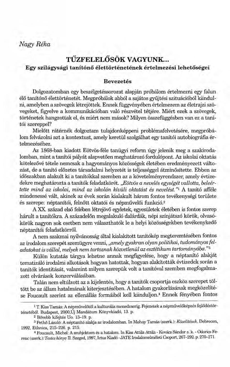 Nagy Réka TŰZFELELŐSÖK VAGYUNK.