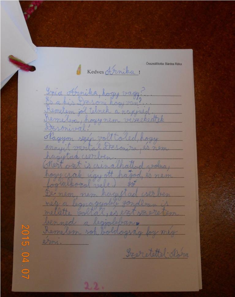 Írj levelet valamelyik szereplőnek! 7.