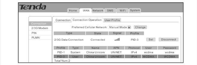 3 Térjen vissza a Connection Operation oldalra, válassza ki amit előzőleg