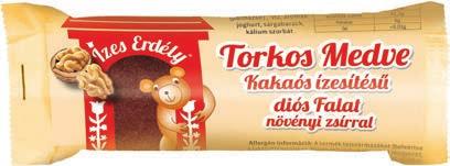 TORKOS MEDVE KAKAÓS ÍZESÍTÉSŰ FALAT növényi zsírral Összetevők: cukor, teljes tejpor(26%), növényi zsír (pálma zsír), zsírszegény