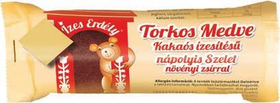 5%, dió 10% (darálva), ivóvíz, tartósítószer kálium szorbát TORKOS MEDVE KAKAÓS ÍZESÍTÉSŰ NÁPOLYIS SZELET növényi zsírral Összetevők:
