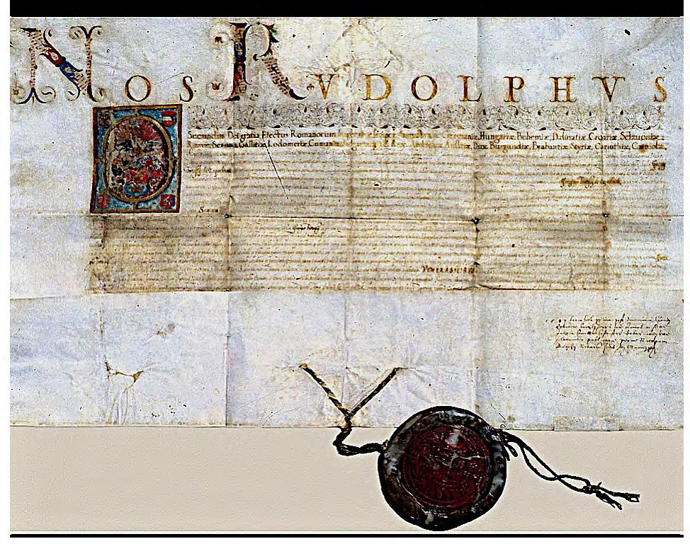 42 photograph of armales Tötösy de Zepetnek (Tivtoßÿ de Zepethnek) 1587.02.22. fénykép II. Rudolf magyar király és római császár donatio Rudolph II.