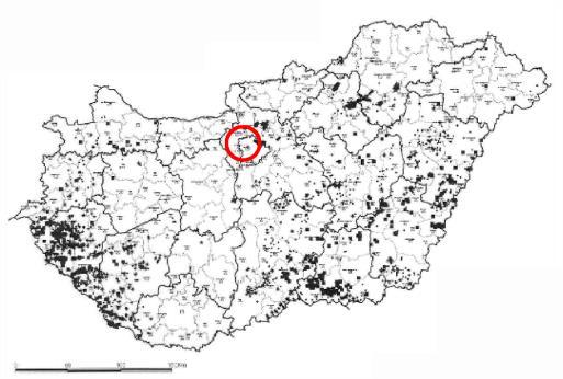 ábra Magyarország 50 C-nál melegebb hévíz feltárására alkalmas területe Összeállította: Bélteky Lajos, Dr. Kőrössy László Felsőpannon alapján, 1962 Forrás: dr.