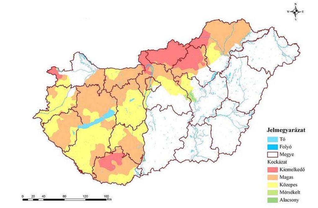 1.18. Katasztrófa (területfelhasználást, beépítést, befolyásoló vagy korlátozó tényezők) A BM Országos Katasztrófavédelmi Főigazgatóság elkészíttetett egy országos térképet, amely alapján a V.