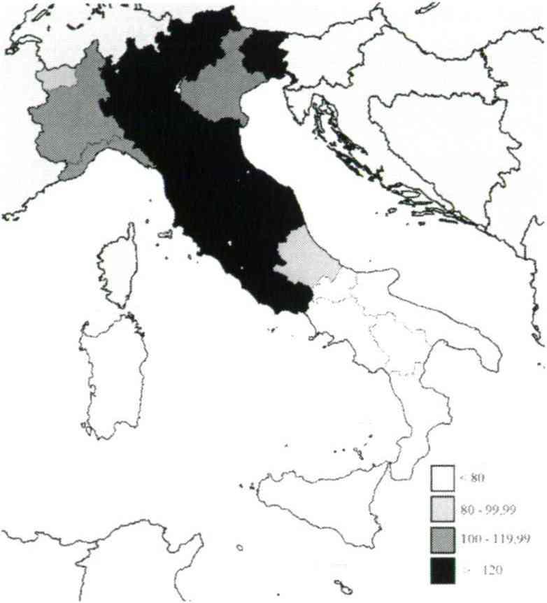Az olasz regionális különbségek alakulása a GDP, a regionális humán fejlettség... 57 3.