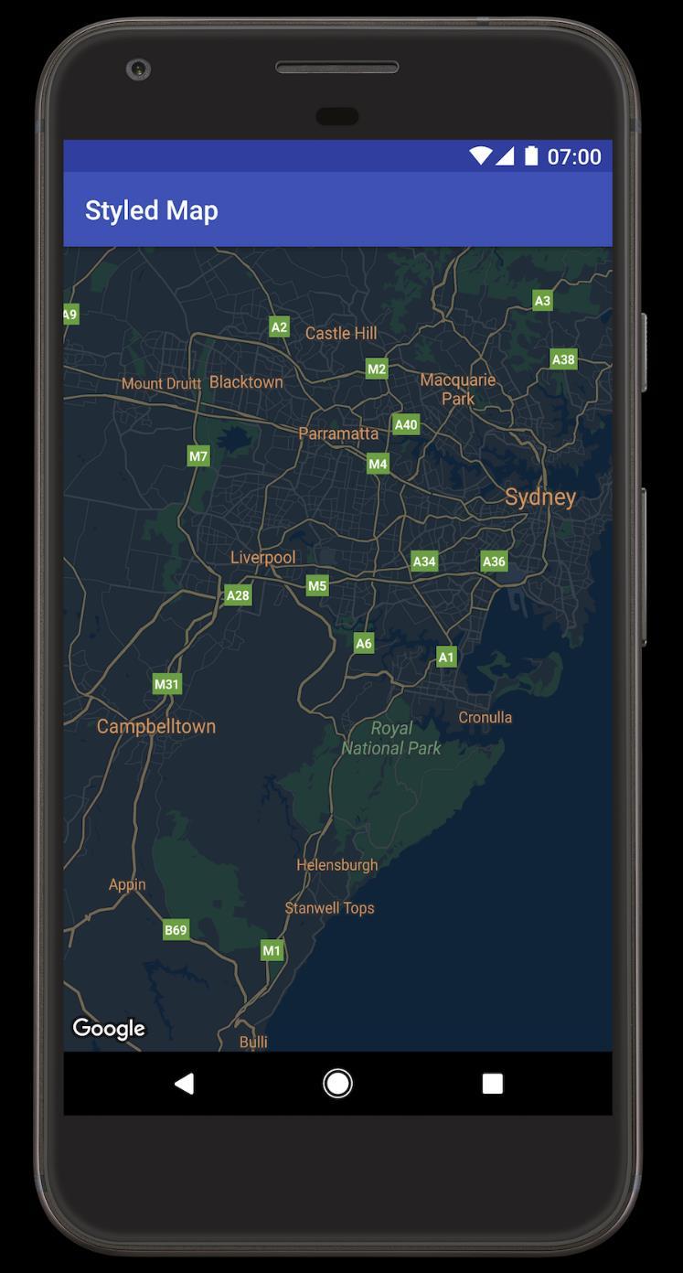 Map Style A Google Maps hozzáigazítható az alkalmazás színvilágához: átszínezhető, elrejthető