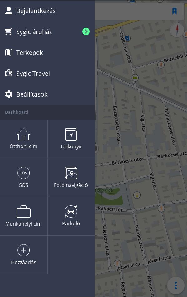 Sygic áruház További szoftverek és kiegészítő funkciók vásárolhatóak 3. Maps A letöltött térképek kezelése és új térképek letöltése 4.