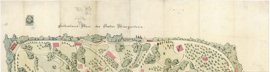 11/a. A pesti Állatkert terve. Reitter Ferenc, 1866 (BFL, ÉB jelzet: 288/1866/a) Szkalniczky Antal és Koch Henrik 1866. április 26-án kapta meg az építési engedélyt a Bagolyvárra.