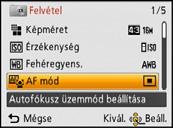Kezdő Nyomja meg a 3/4 gombot a menütétel kiválasztásához, majd nyomja meg a [MENU/ SET] gombot. A Menüképernyő oldal Az oldal aljának elérésekor megjelenik a következő oldal.
