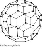 stílusban buckyballnak nevezni, az anyagot magát pedig fullerénnek. Az anyag maga sárga, kristályos, szilárd anyag (fullerit), oldható benzolban.