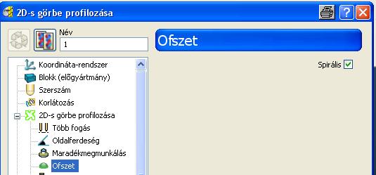 Csak utolsó szinten Ha bejelöljük, akkor a befejező profilozó menet csak az utolsó szinten kerül végrehajtásra, egyébként pedig minden fogásvételi szint