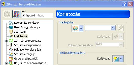 A megnyíló parancsablakban a Szerszám ágat lenyitva a legördülő listából kiválaszthatjuk a megmunkáláshoz szükséges D20_HM szármarót.