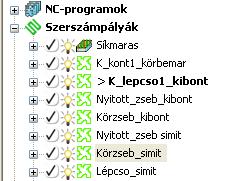 ) Hasonlóan járunk el a többi felületelemmel is. (Lásd a művelettervet.
