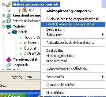 Következő művelet a központfúrás.