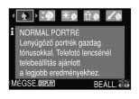 A / gombok segítségével válassza ki a használni kívánt összetett motívumprogramot. A kiválasztás a hátsó vezérlôtárcsa segítségével is megtehetô. Hagyja jóvá a [MENU/SET] gomb megnyomásával.