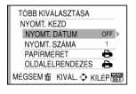 Külsô készülék csatlakoztatása Nyomtatási paraméterek Válassza ki és állítsa be egy kép nyomtatásakor az Egyedi kép kiválasztása és kinyomtatása c. fejezet 2.