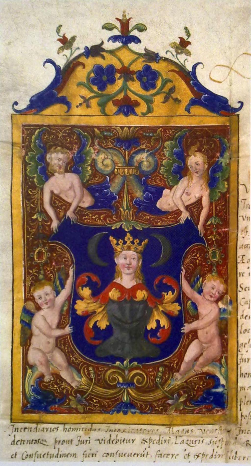 KIRÁLYLÁNY A TRÒNO A Gimesi Forgách-család címere Mária királynő arcképével maradtak az udvarba.