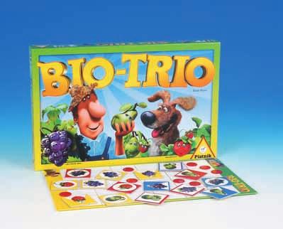 2Gyermek társasjátékok Biotrio A játékfelület 2 mezőjére úgy kell a gyümölcsöket letenni, hogy vízszintesen, függőlegesen, vagy átlósan Bio-Trio alakuljon ki.