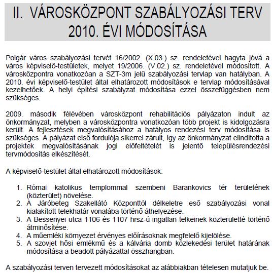 8.3 Városközpont szabályozási terv 2010.