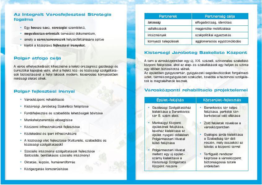 A szórólap belső oldala Polgár Város