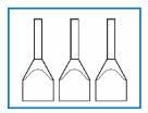 termékei között az érvéghüvelyek Érvéghüvely Unic-L Unic-LS Unic-LZ Vezeték-keresztmetszet 0,5 2,5 mm² 0,5 2,5 mm² 2 x