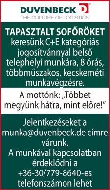 CO2 hegesztőket (vékony anyagok hegesztésére), CNC gépkezelőket, fémipari öszszeszerelőket (fémipari bizonyítvány előny), fémipari csiszolókat és fényezőket keresünk. Szállás, utazás biztosított!