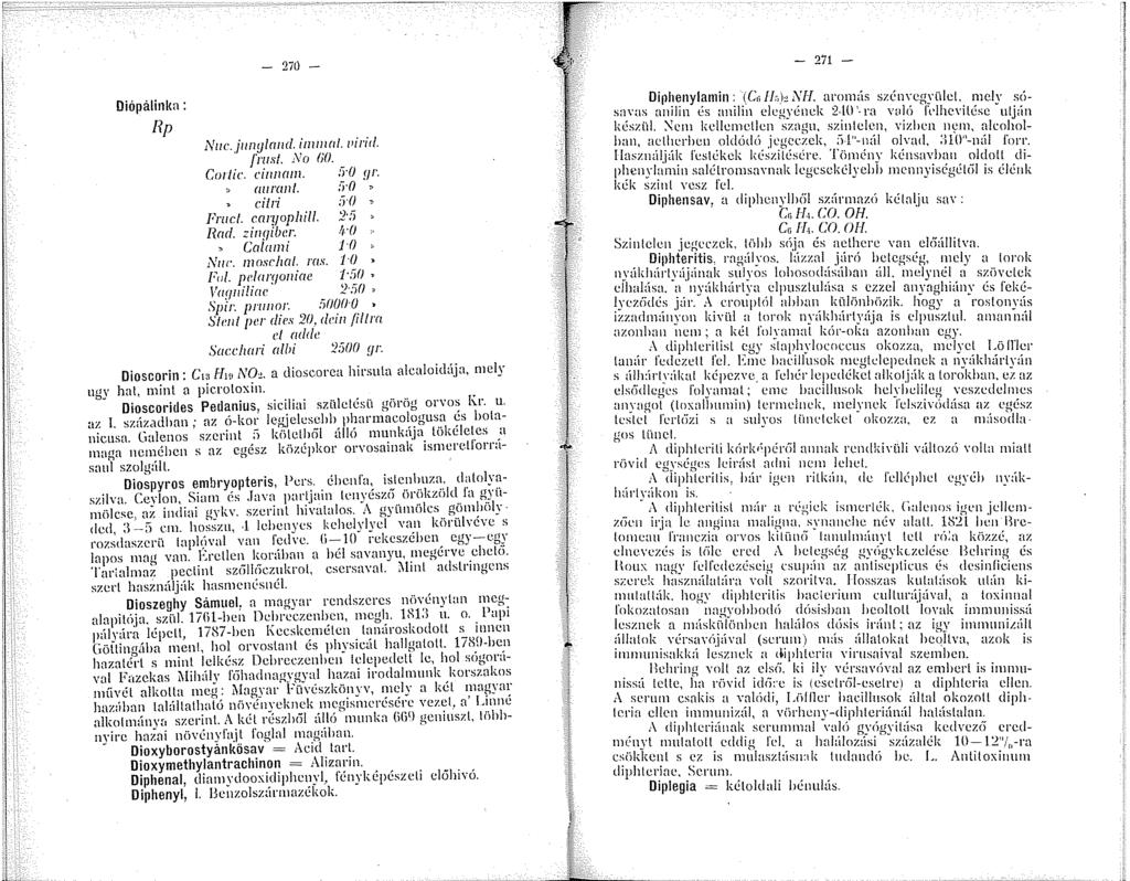 Diópálinka: Rp - 2i0 - Nc.jylad. imnwl. iril/. trus/. No UO. Cortic. ciam. ;) () yr. ;; (llll'llf. rro :;> citri ;) ' Fmc/. caryophil/. 2 ;) Had. ziyibcr. fi (), Calami UI Nr. mose/wl. ras. Viii.