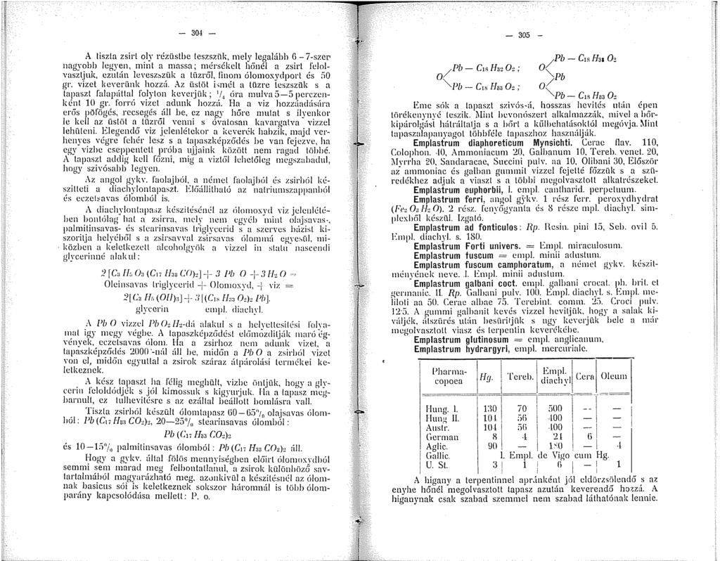 - 30.t - A tiszta zsirl oly rézüsthe teszszi\k, mely legalább G - 7-szet' nagyobb legyen, nint a nassa; nérsékclt h6nél a zsirt felolvasztjuk, ezután leveszozük a lüzről, flnom ólomoxydpol'i és 50 gr.