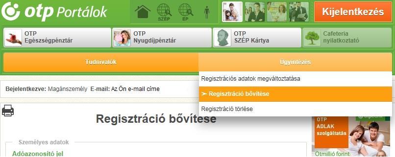 A regisztráció aktiválása nélkül be tud lépni a Portálra, de egyik Szolgáltató sem kerül aktiválásra, így nem érheti el azok funkcióit. 3.1.