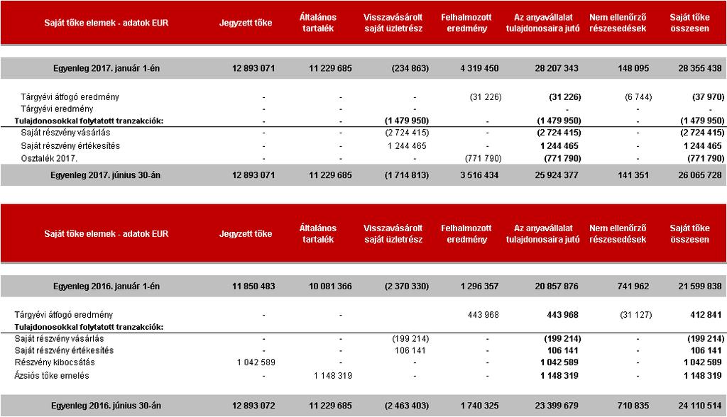 A tárgyidőszakban beszerzett három új ingatlannal kapcsolatban felmerülő 4%-os vagyonszerzési illeték előírása 130 ezer EUR kötelezettség növekményt jelentett. Egyéb kötelezettségek között a 2016.12.