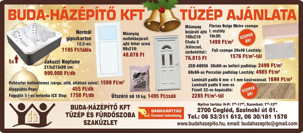 www. dpmsz. hu 7 I N G A T L A N TÁPIÓGYÖRGYE határában 13,5 ha szántóföld eladó. Tel.: 0620/936-4902 CEGLÉD, Pesti út 45 sz alatti nagypolgári ház eladó.